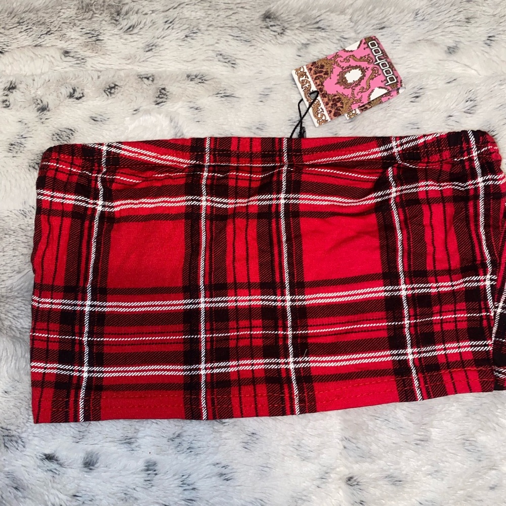 Bandeau checkered top